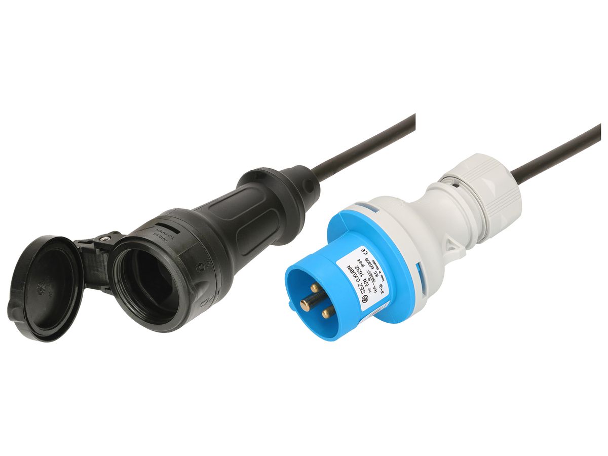 Verlängerungskabel MH WIRE Gummi 16A 230V 3×1.5mm²CEE-Stecker/T23 gerade 0.5m sz