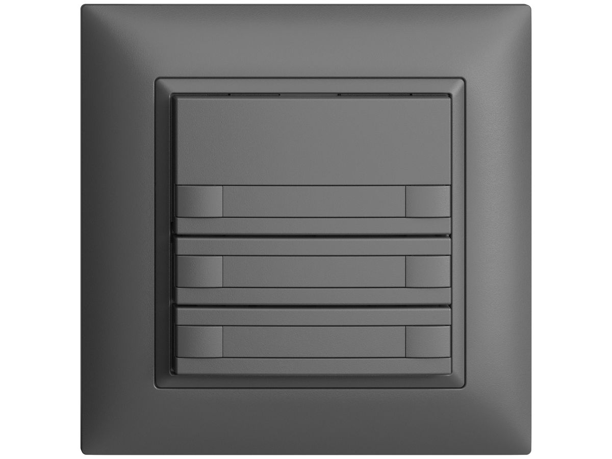 UP-Taster KNX 6-fach EDIZIOdue dunkelgrau RGB ohne LED mit Papiereinlage