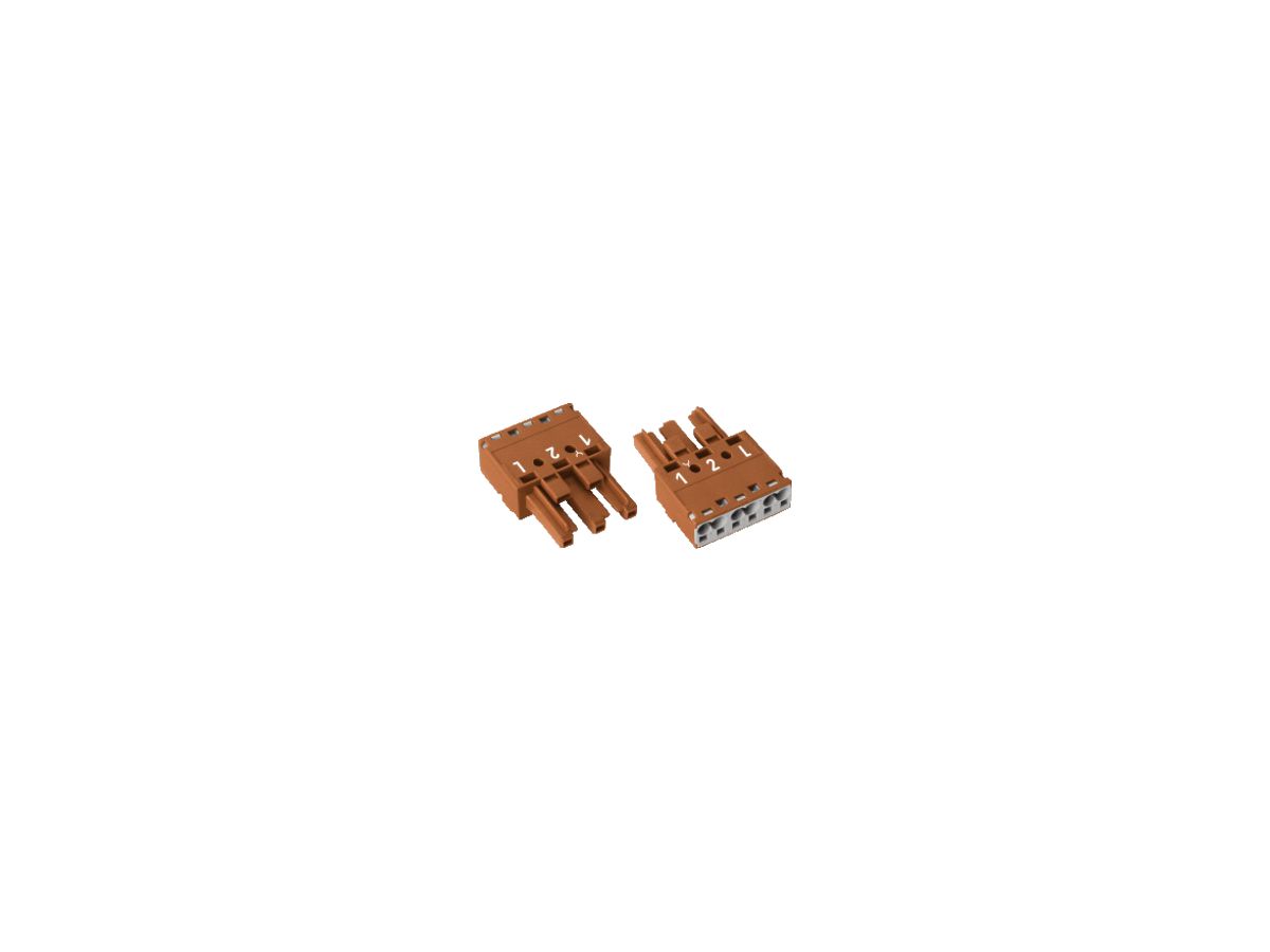 Buchsenteil WAGO 3L 2×0.5…4mm² braun