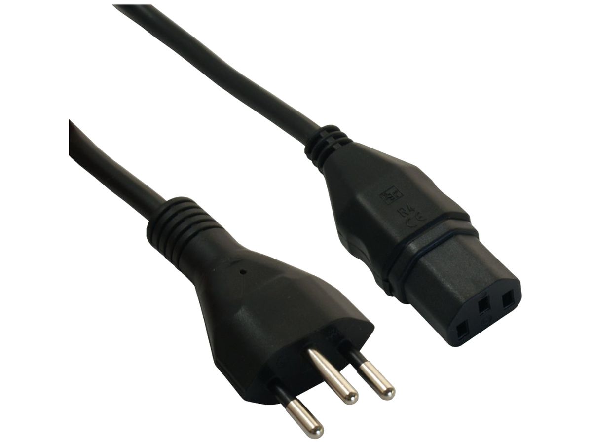 Apparatekabel ELBRO PVC T12 C13 3×1mm² 230V 10A IP20 3m schwarz