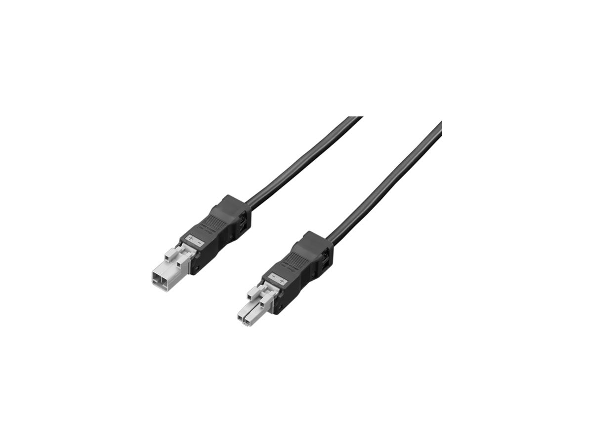 Anschlusskabel Rittal SZ 2500.440 Stecker 2P/Buchse 2P 24V PVC schwarz 1m 5Stk