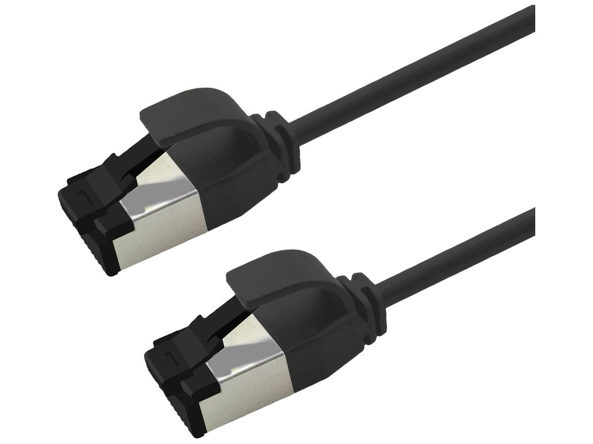 Patchkabel RJ45 ROLINE CAT8.1 S/FTP AWG28 1:1 LSZH schwarz 0.5m