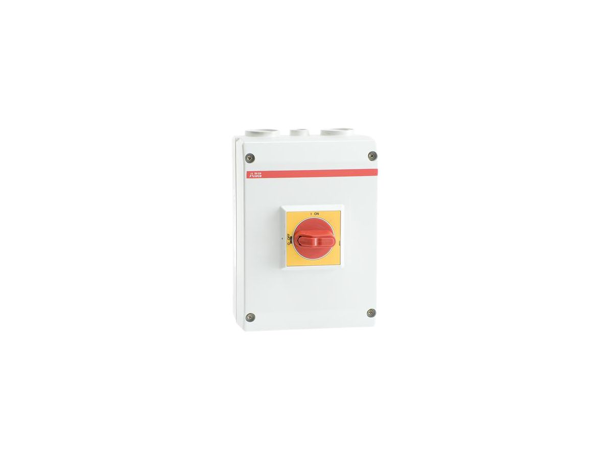 AP-Sicherheitsschalter ABB 3-polig 38 A 400V hellgrau/rot/gelb