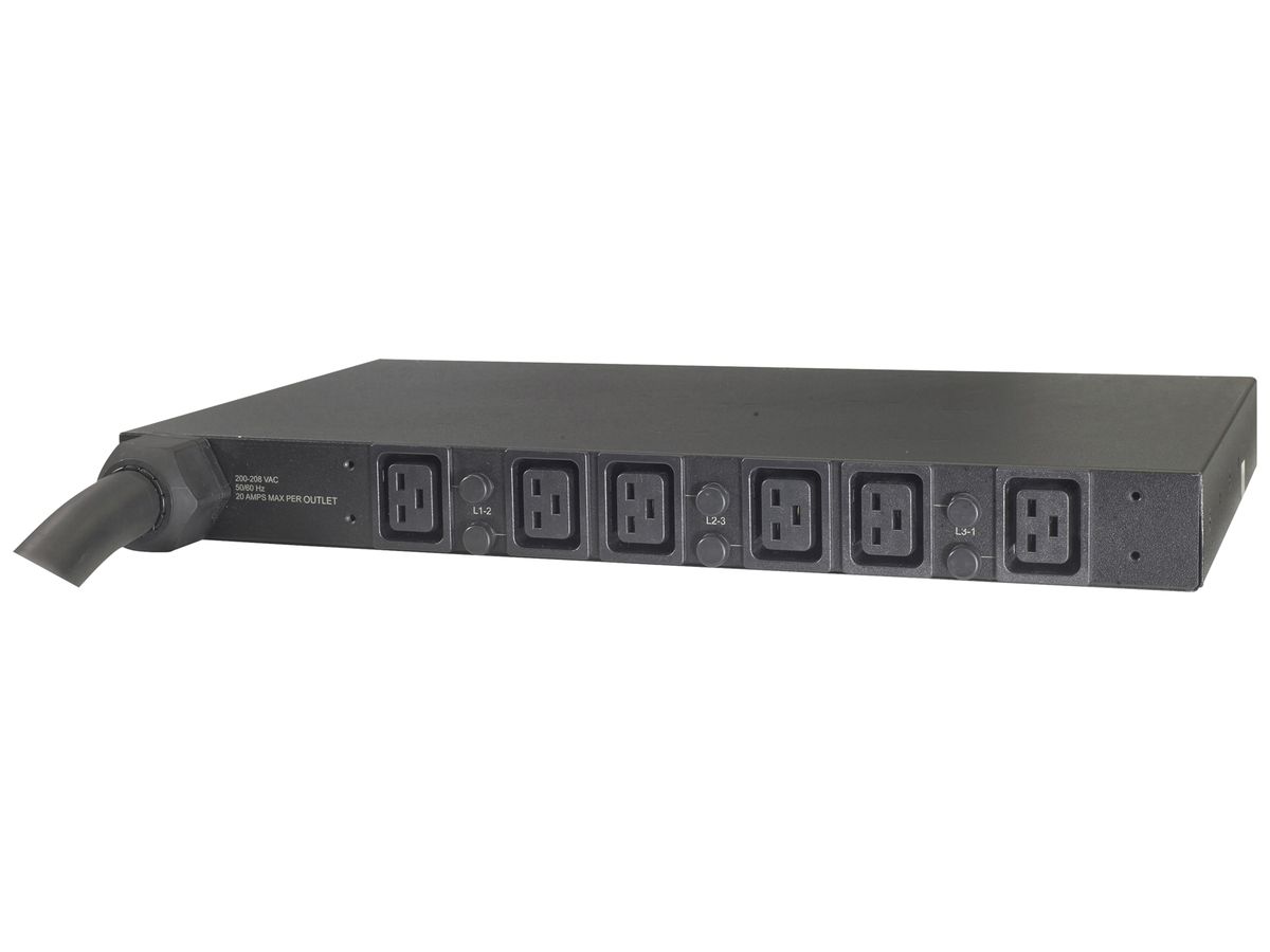 Steckdosenleiste 1HE 14.4kW 208V 6×C19