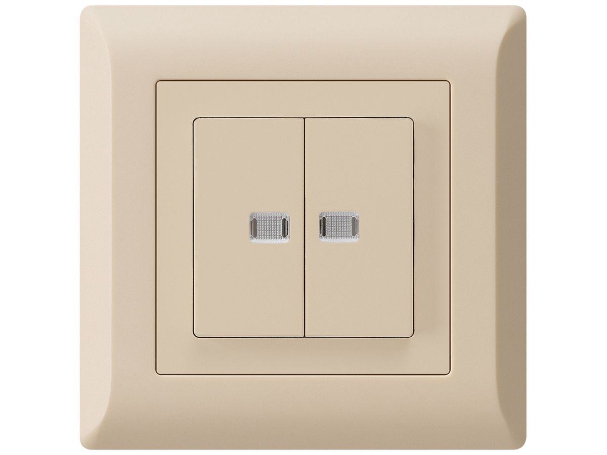 UP-Leuchtdruckschalter kallysto.line 1/3+3/1 mit 2 Linsen beige