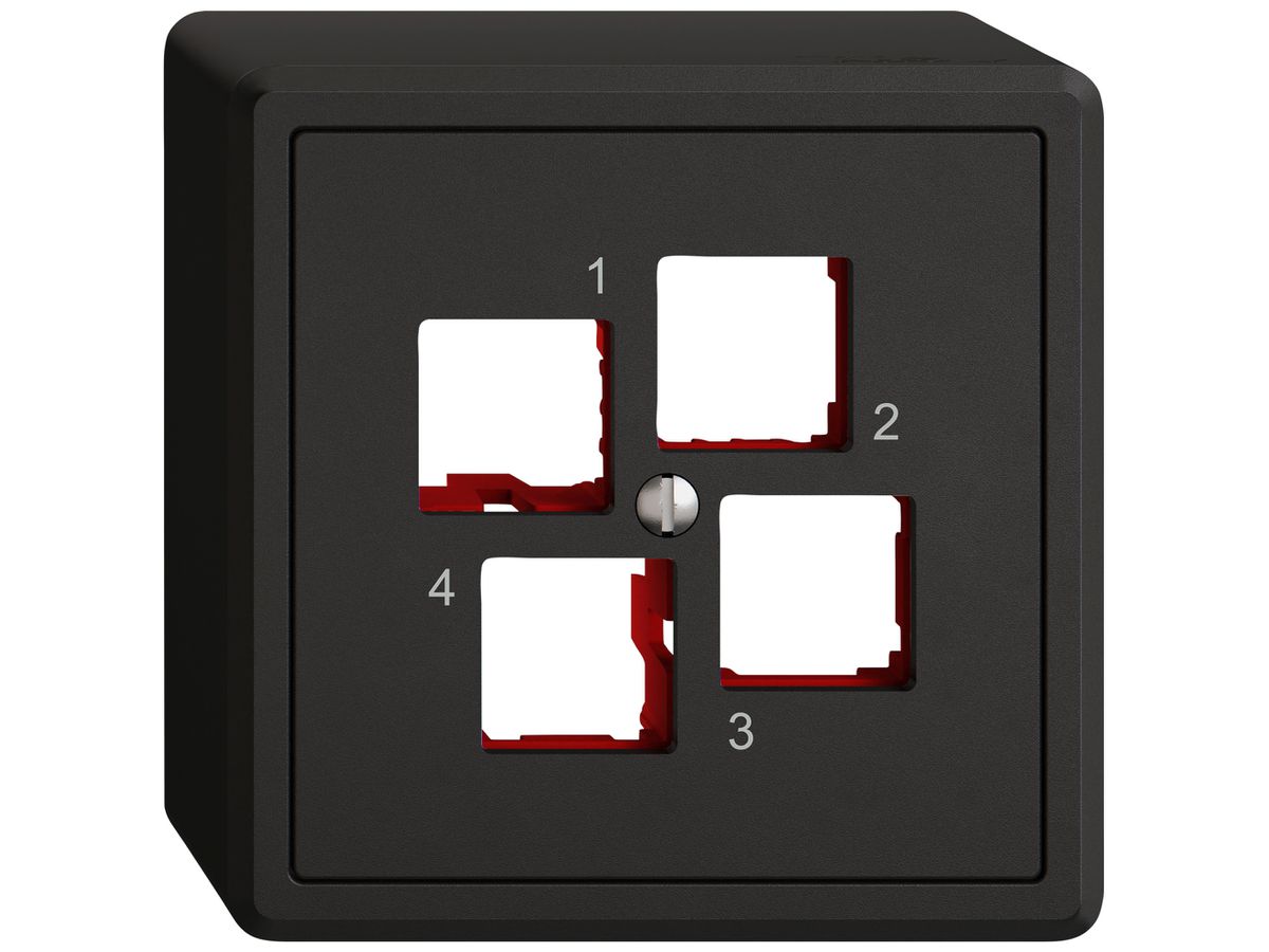 AP-Montageset EDIZIO.liv EASYNET S-One SNAPFIX® gerade 4×RJ45 sz