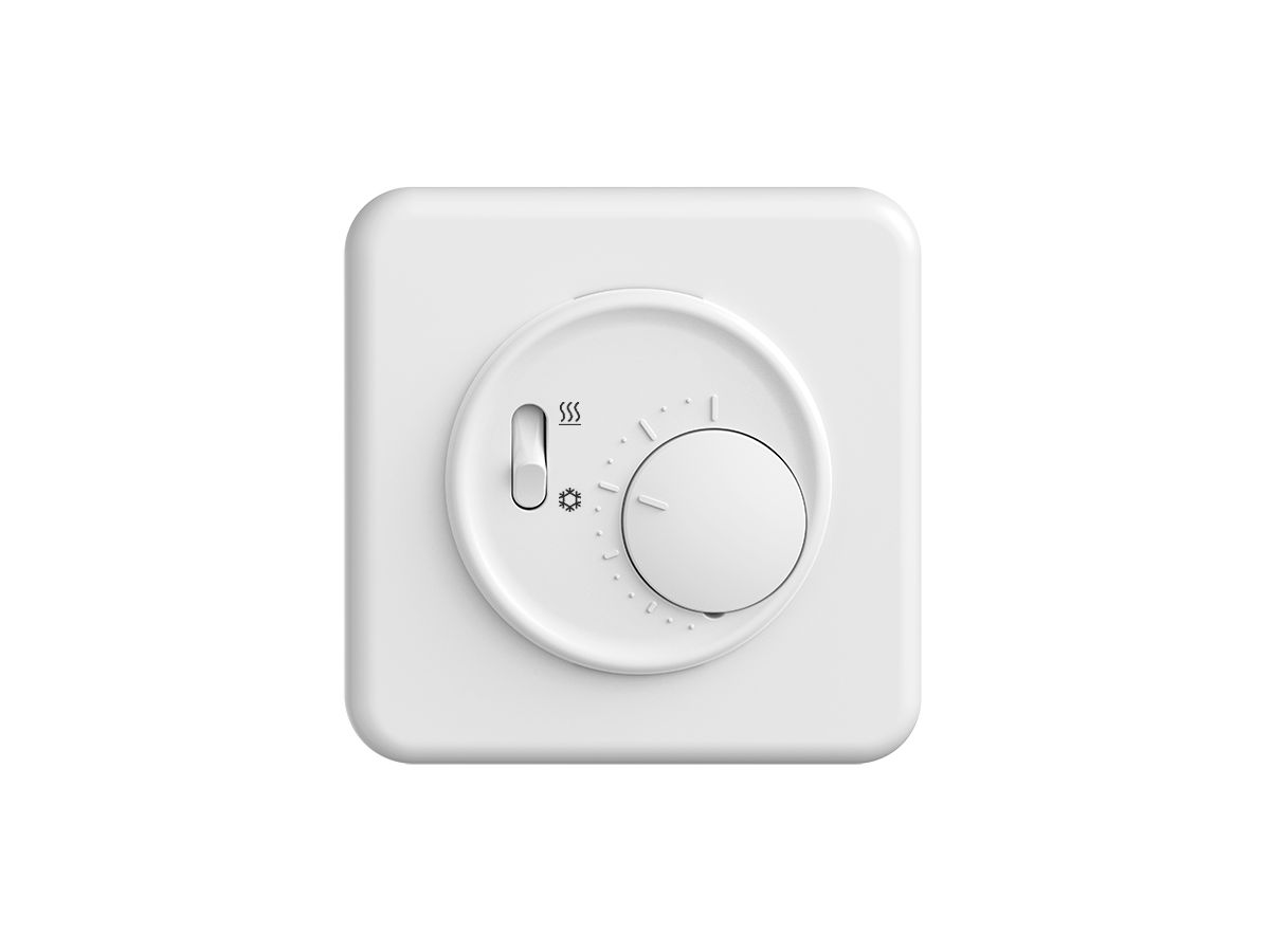 UP-Thermostat STANDARDdue, Schalter Heizen/Kühlen, Tiefe 33mm, 90×90mm, weiss