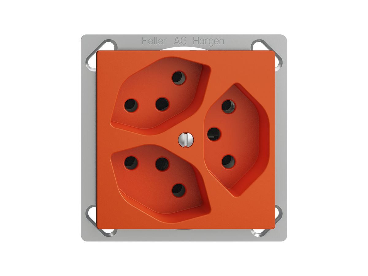 EB-Steckdose EDIZIOdue 3×T13 orange