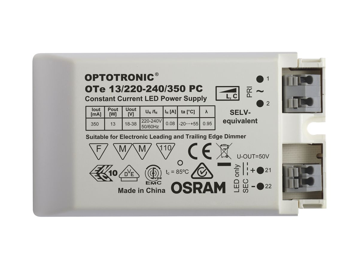 Konstantstromversorgung OTe 13 für LED 350mA 13W 240V