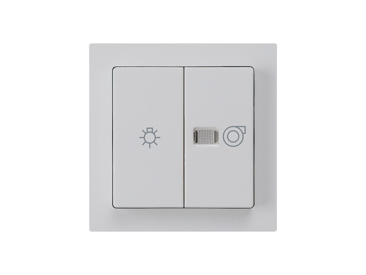 Frontset kallysto hellgrau 60×60mm mit Symbol Licht+Ventilation