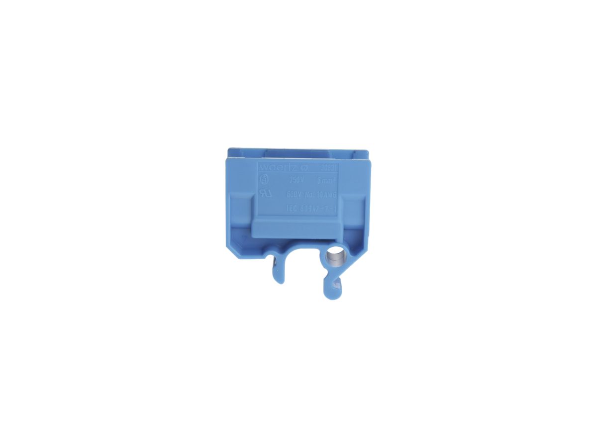 Abzweigklemme Woertz 2.5…6mm² 41A 750V Schraubanschluss 2×1 G-Schiene blau
