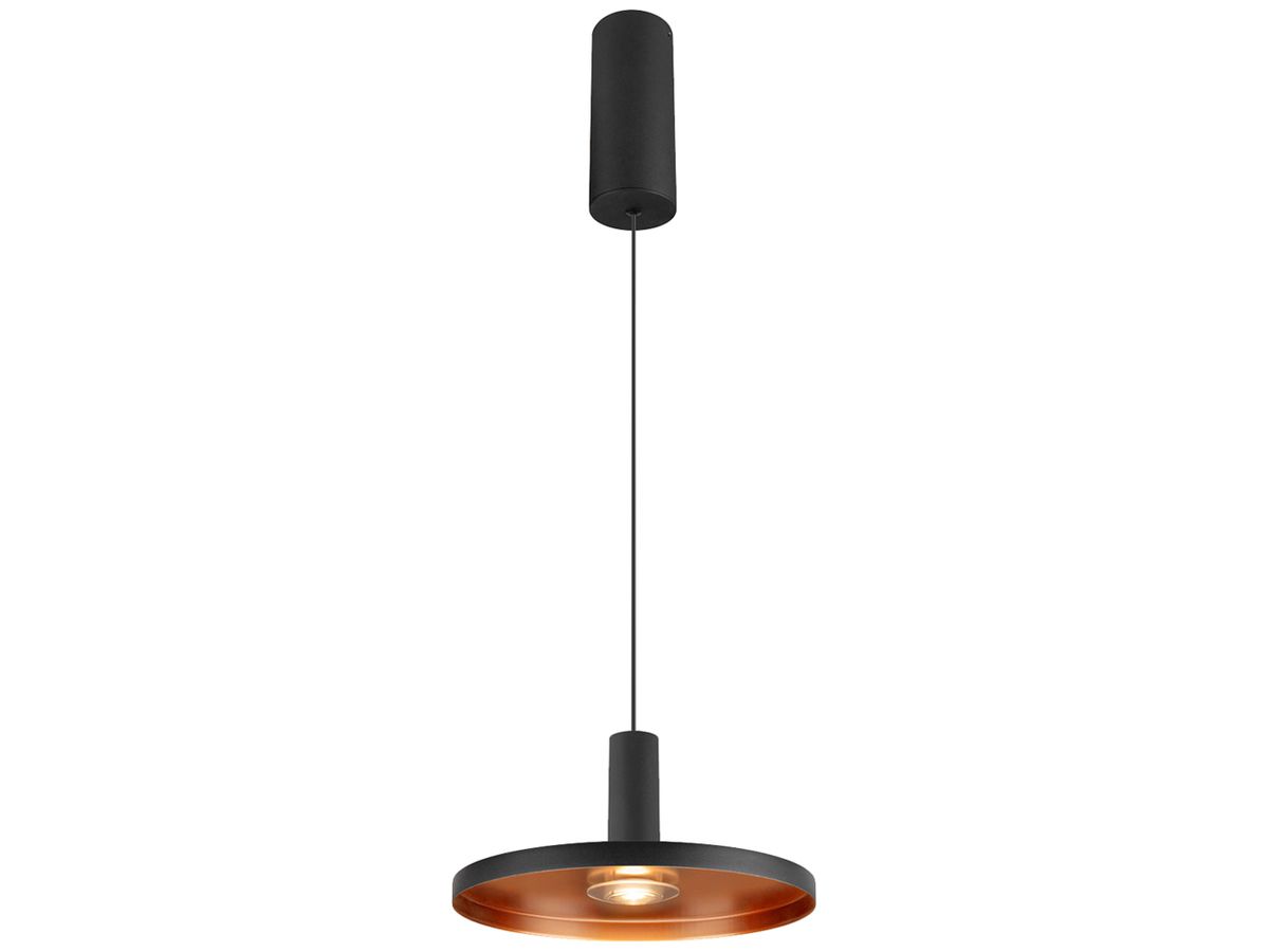 LED-Pendelleuchte SLV LALU PLATE 10W 700lm 2700…3000K DIM Ø220×115mm schwarz