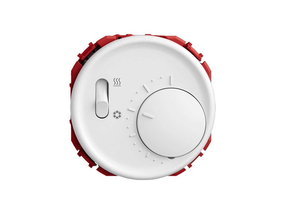 Raumthermostat STANDARDdue SNAPFIX® m.Schalter Heizen/Kühlen 230V AC 50Hz ws