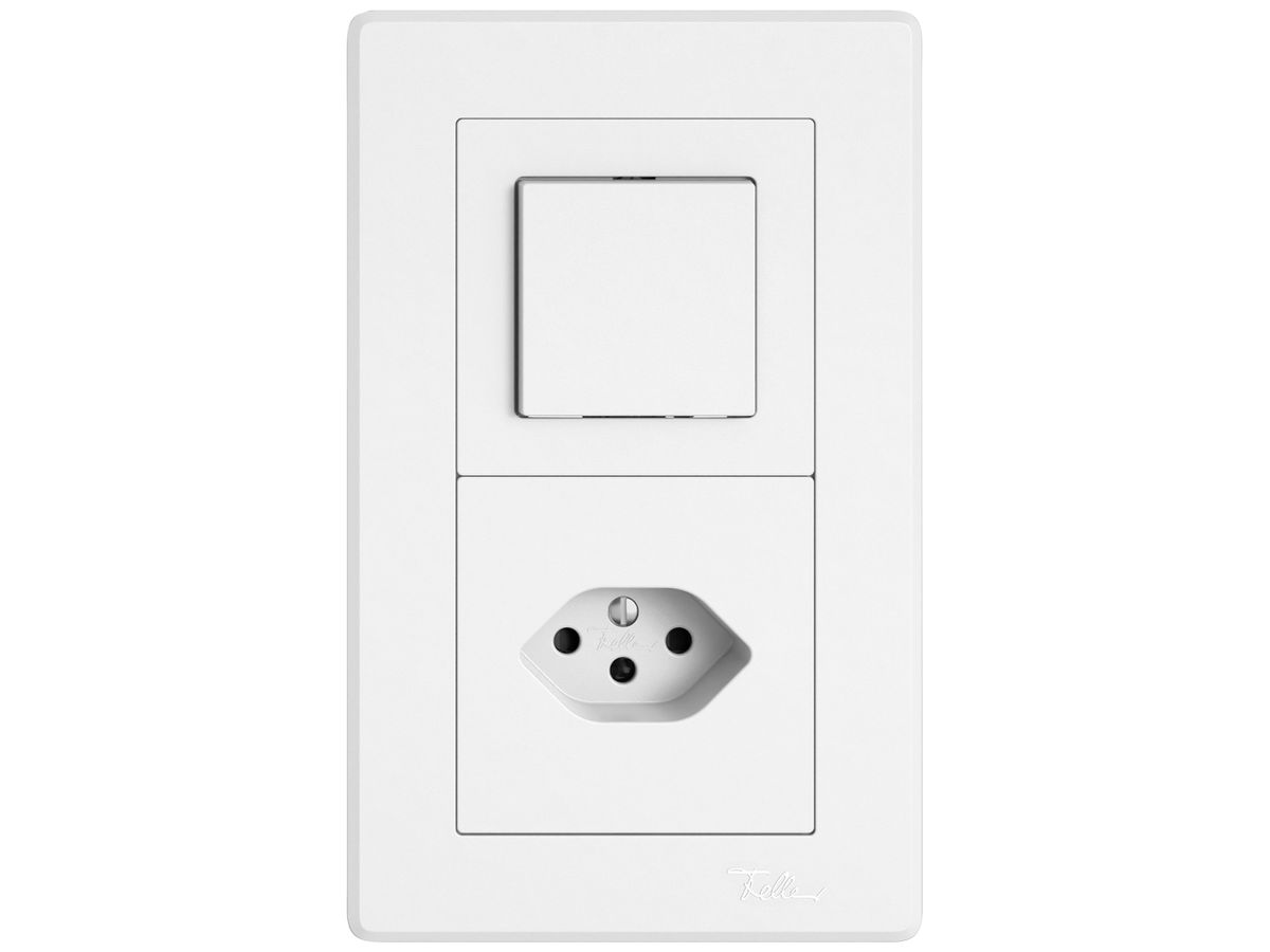 UP-Kombination EDIZIO.liv SNAPFIX® 2×1 156×96mm Wechsler 1L+1×T13 weiss