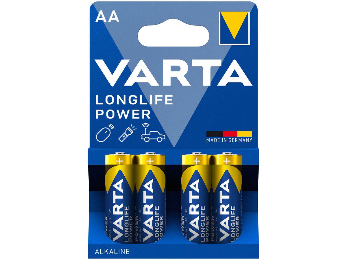 Batterie Alkali VARTA Longlife Power AA Blister à 4 Stück