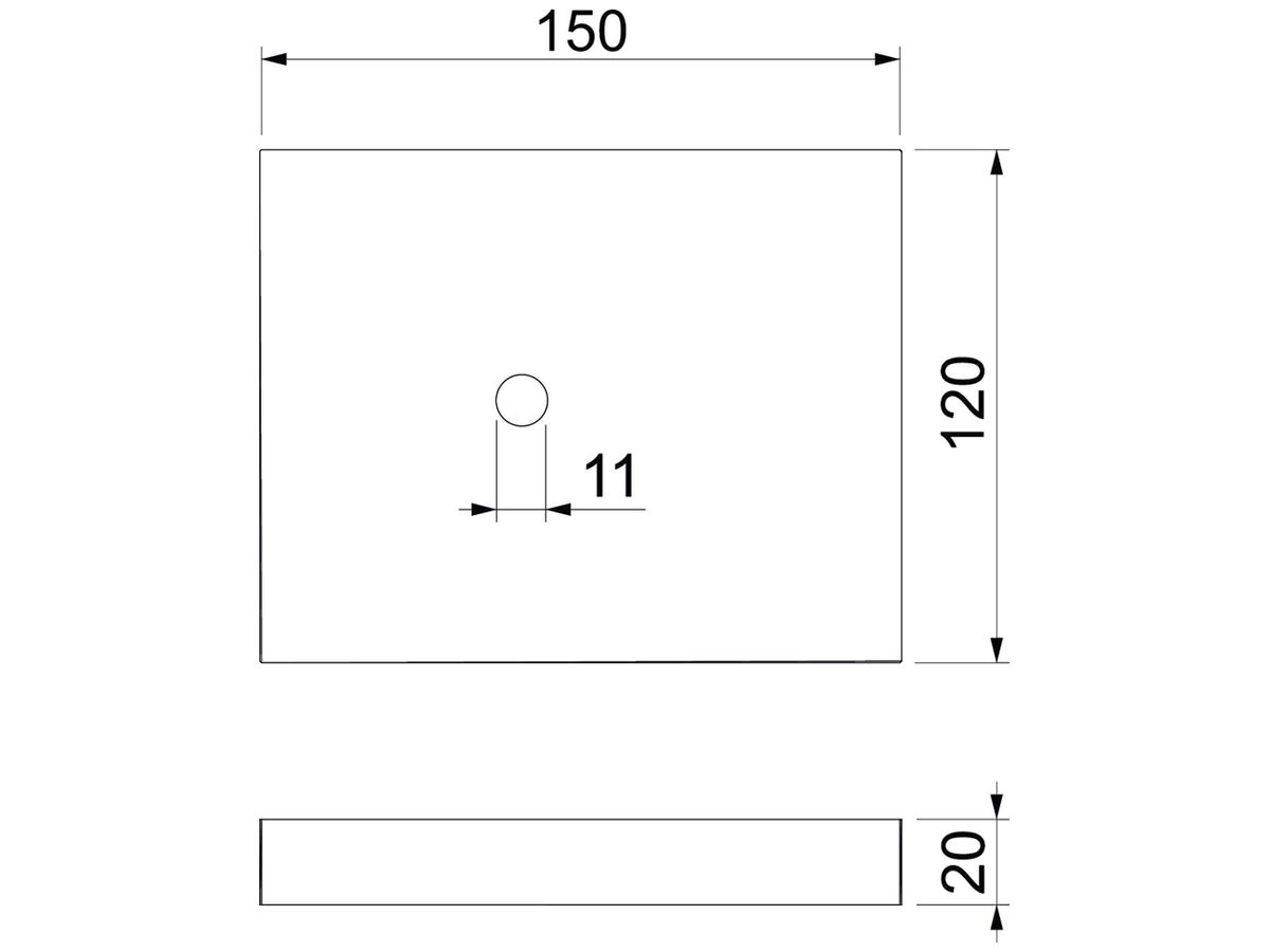 Brandschutzplatte BET GLB-PG1 150×120×20mm grau