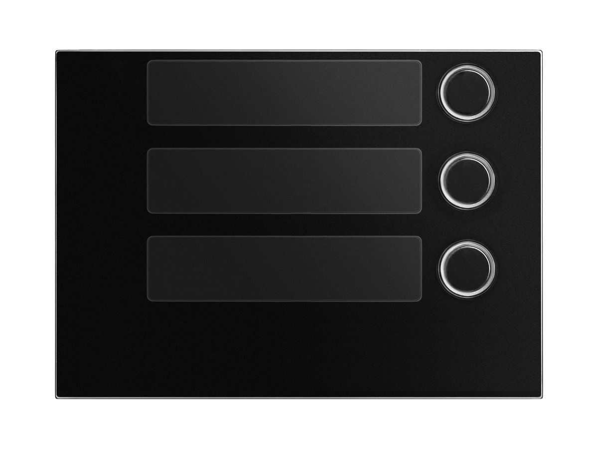 Frontplatte für Ruftastenmodul Urmet Alpha, 3×Taste, IP55, schwarz