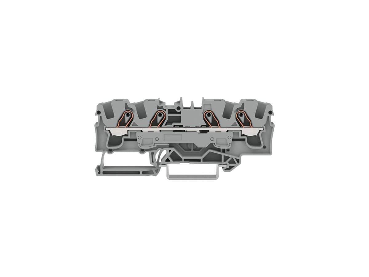 Durchgangs-Reihenklemme WAGO TOPJOB S 6mm² 41A 800V Push-in 4×1 TH35 grau