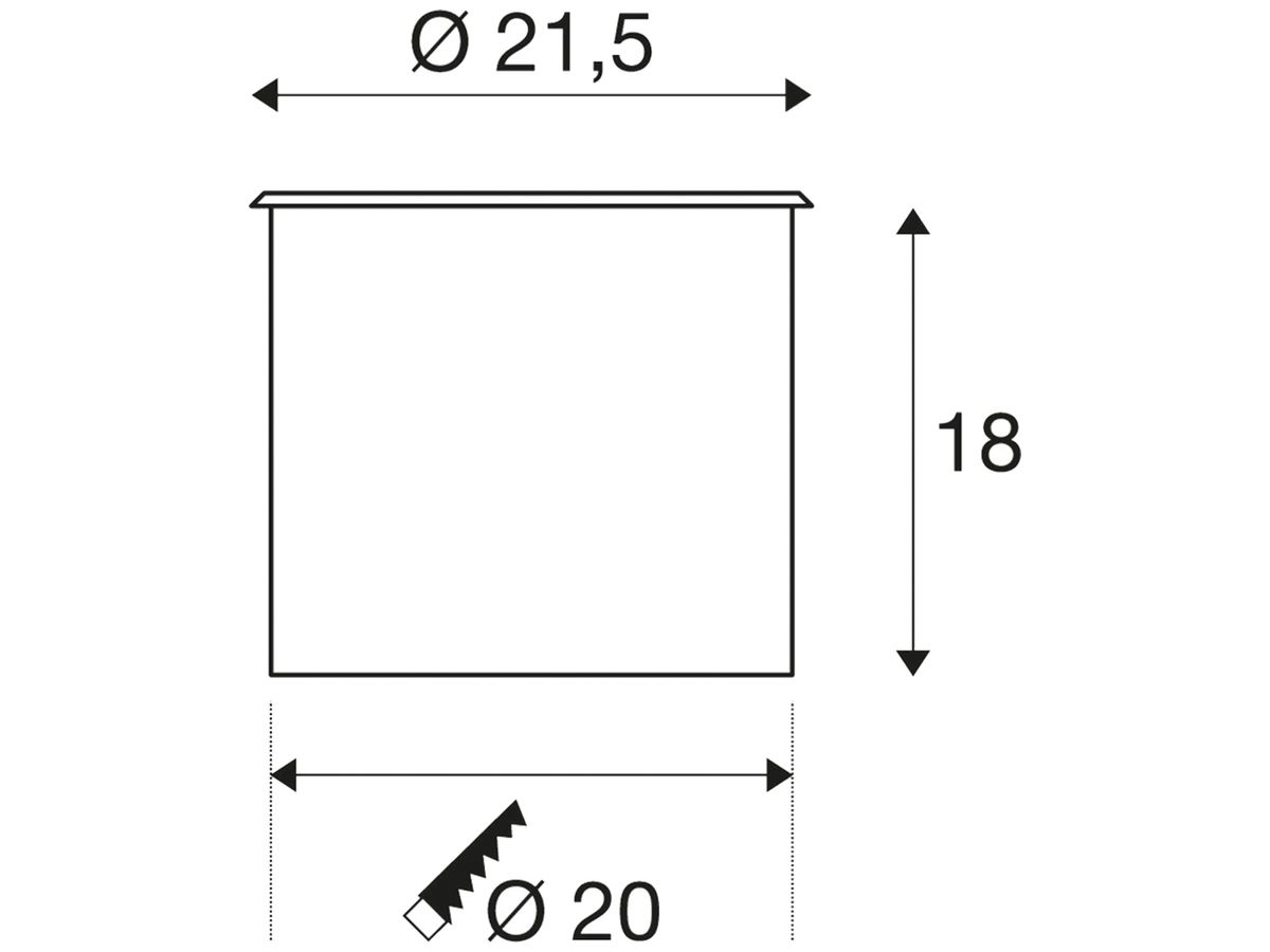EB-Bodenleuchte SLV DASAR, GU10 75W rund IP67 Edelstahl