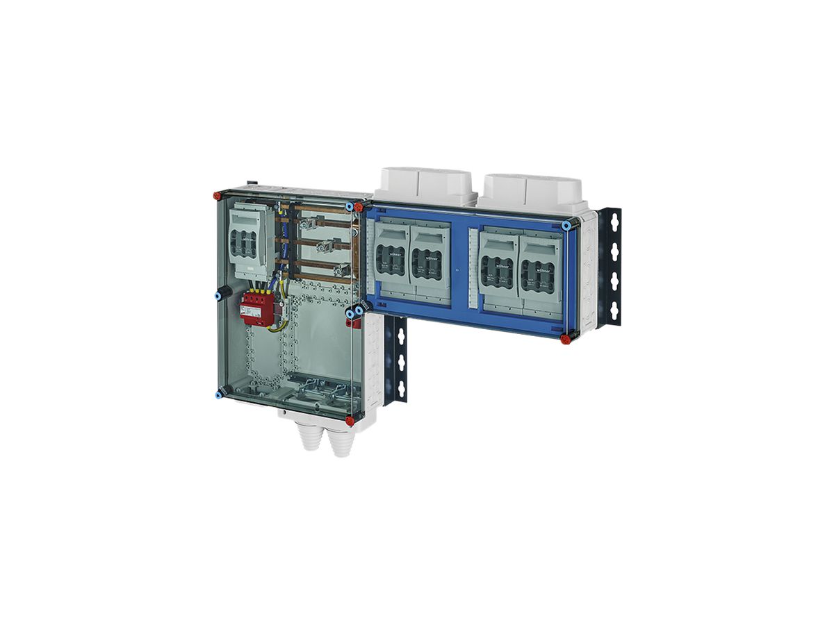 Verteiler Hensel Mi 4×3×NH 00, 125A, mit Überspannungsschutz TN-S/TT