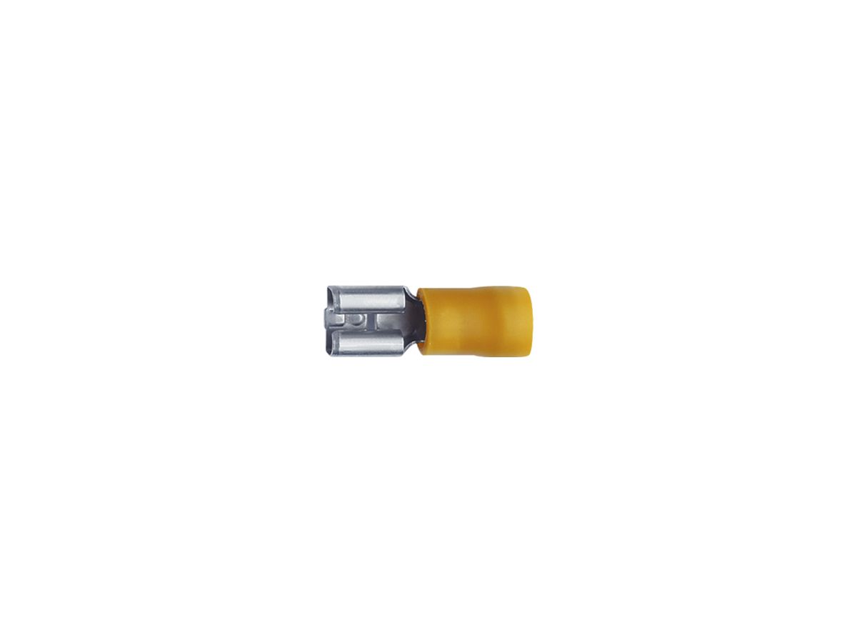 Steckhülse Ferratec teilisoliert PVC 6.3×0.8mm 4…6mm² gelb 200Stk