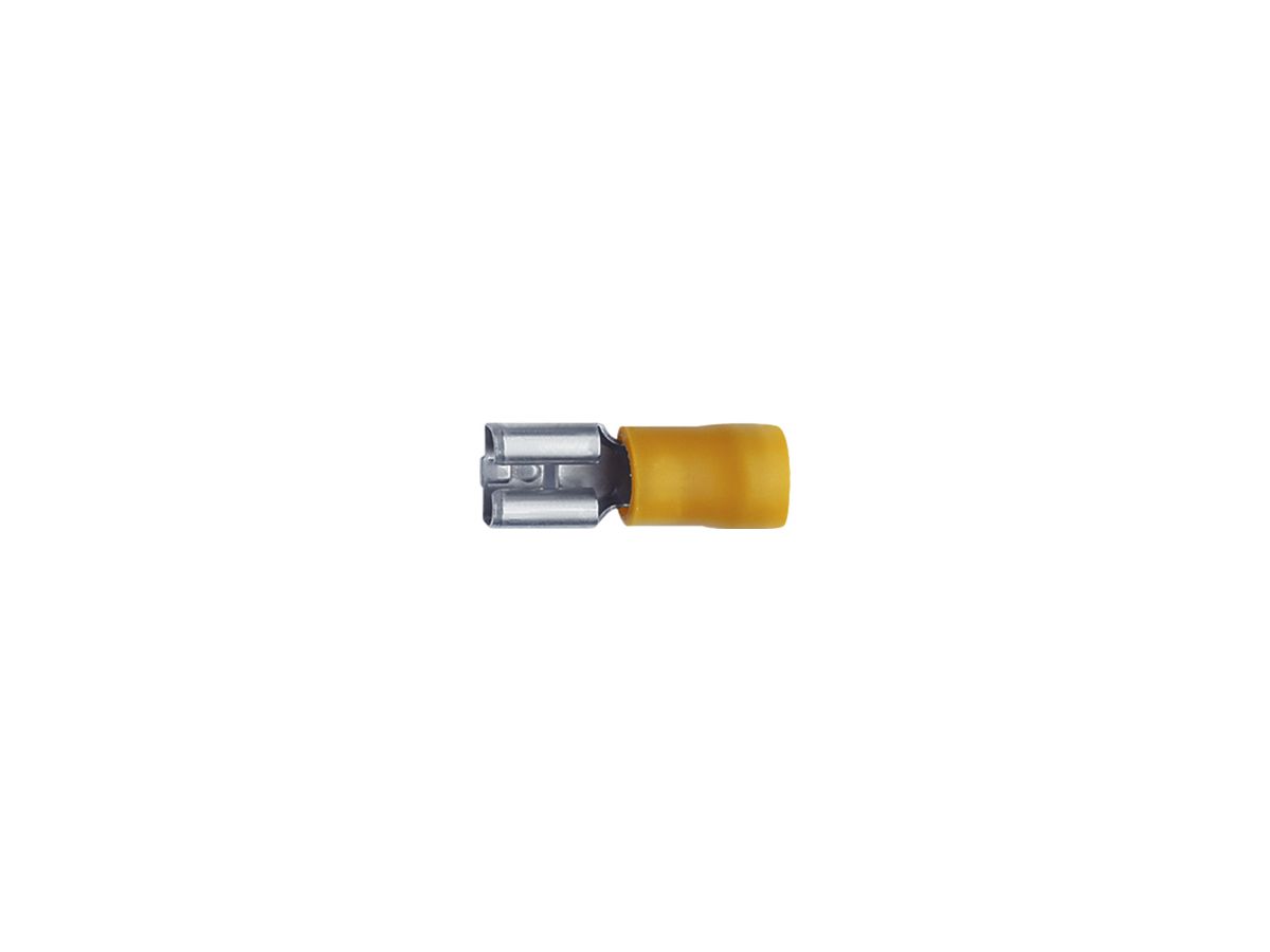 Steckhülse Ferratec teilisoliert PC 6.3×0.8mm 4…6mm² gelb 50Stk