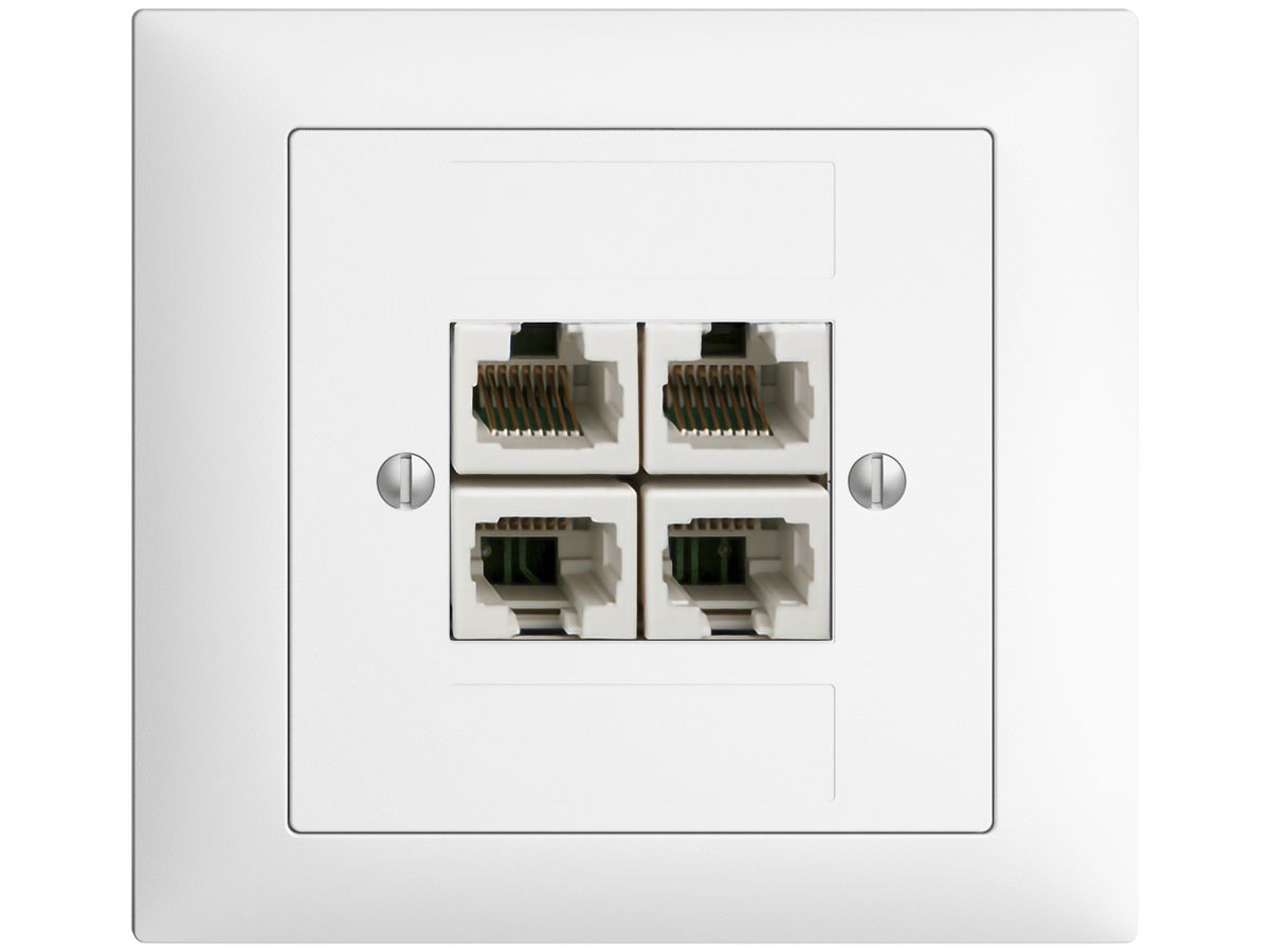 EB-Dose 4×RJ45/u 4P getr. EDIZIOdue weiss ITplus