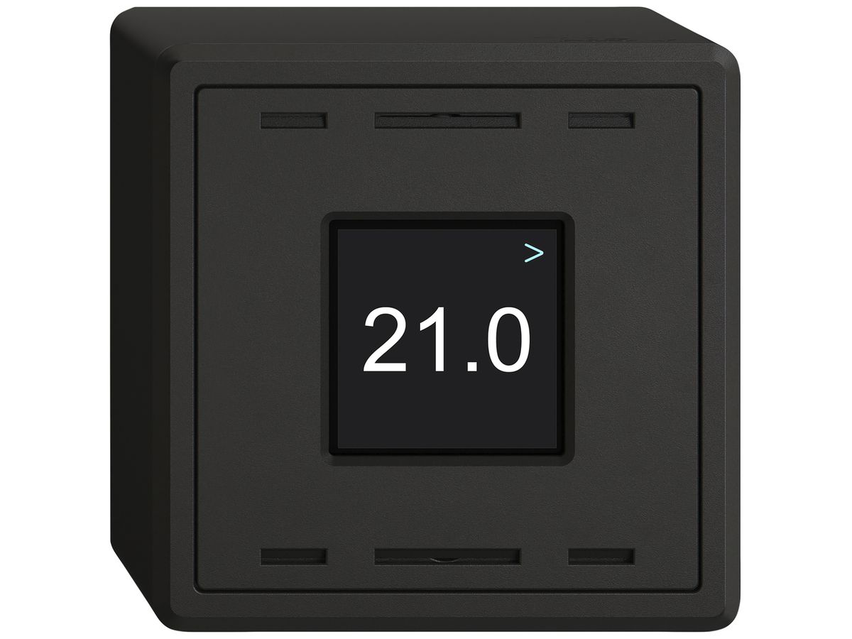 AP-Raumtemperatursensor EDIZIO.liv Wiser SNAPFIX® 230V 5…30°C schwarz