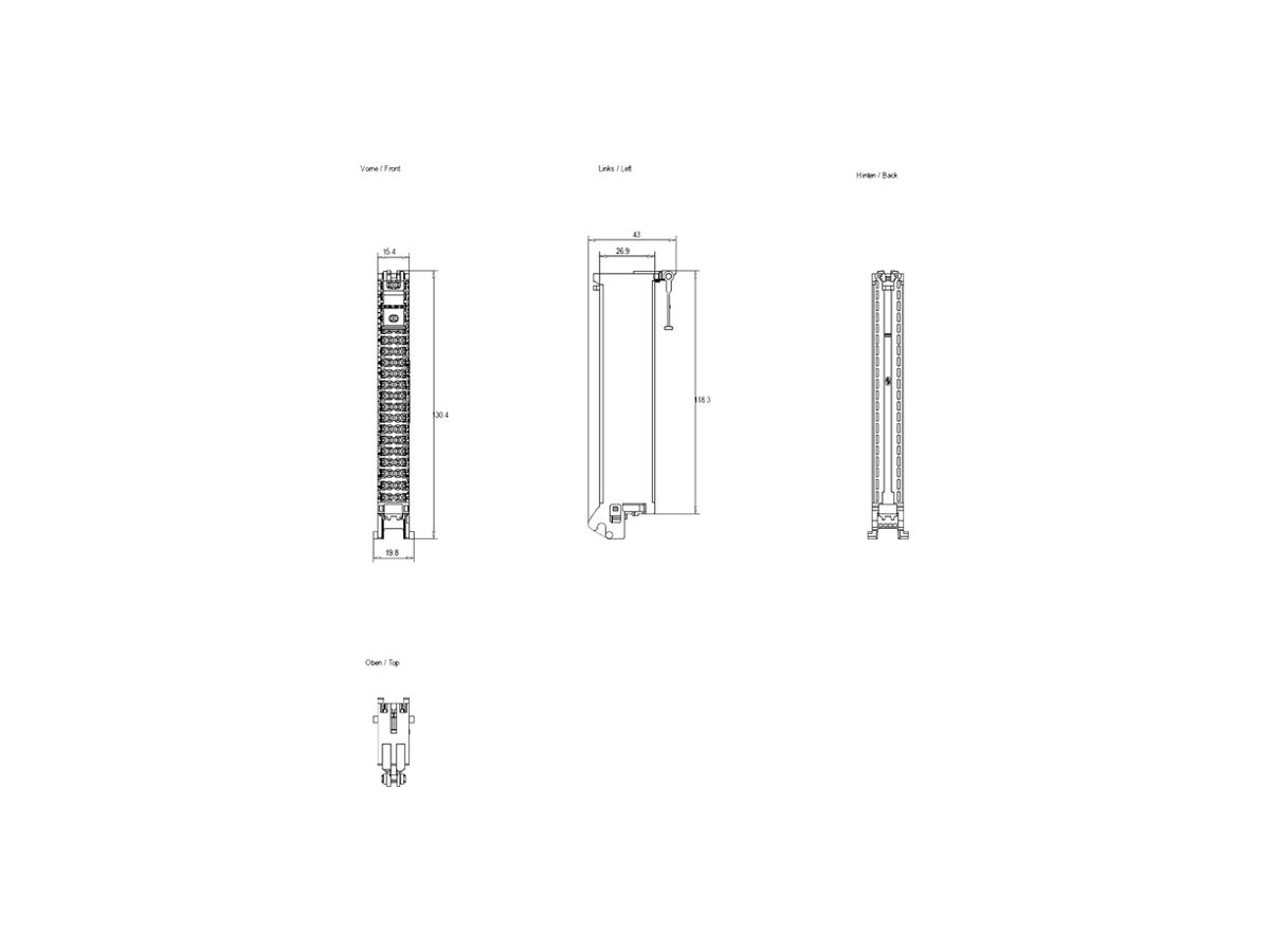 SPS-Frontsteckermodul Siemens SIMATIC S7-1500, 25mm 40-polig Push-In