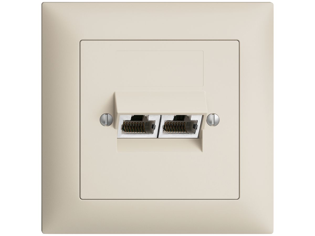 UP-Dose 2×RJ45/s 8P getr. EDIZIOdue crema, ITplus