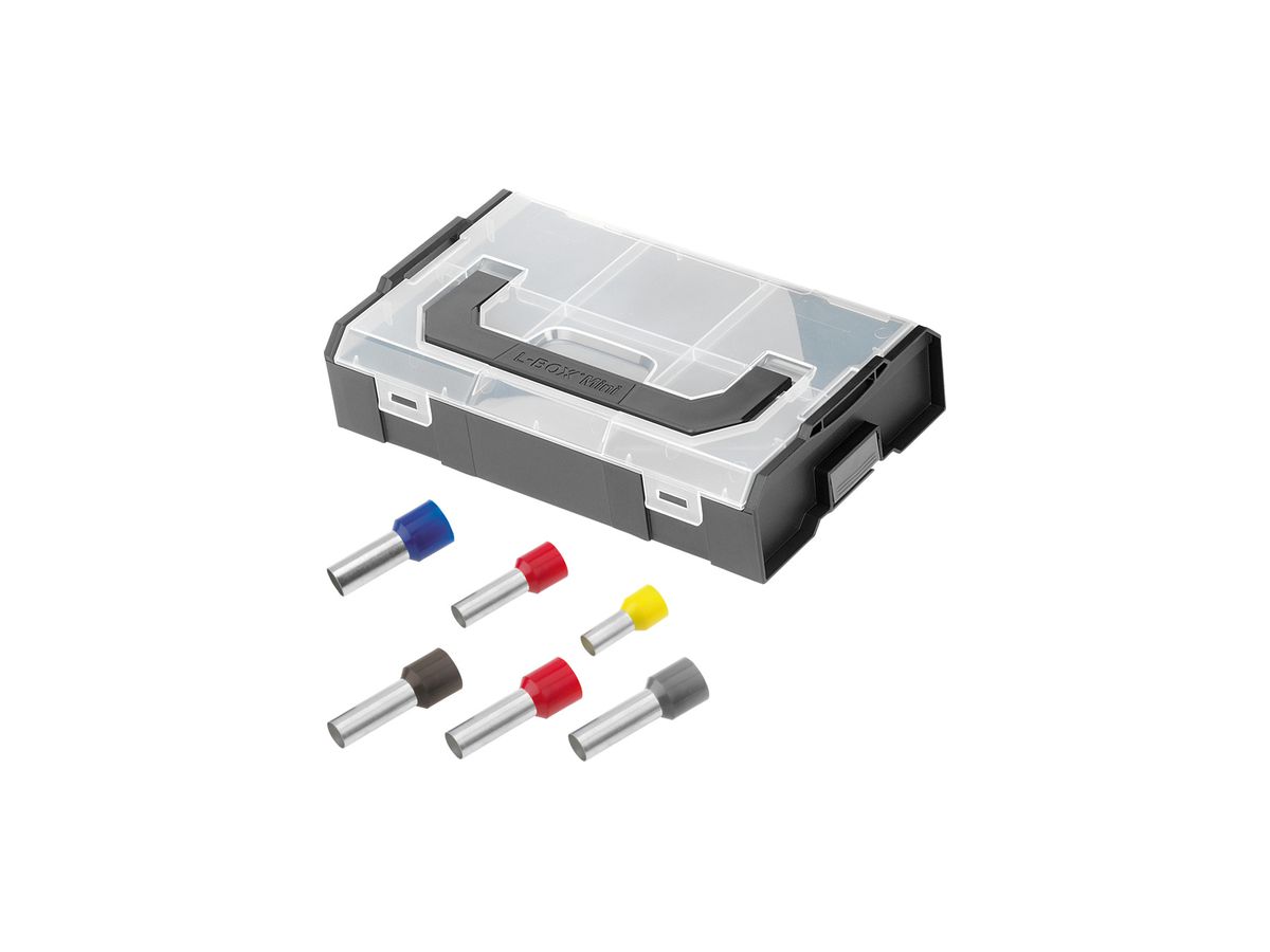Sortimentskasten Cimco L-Boxx Mini AE Aderendhülsen isoliert