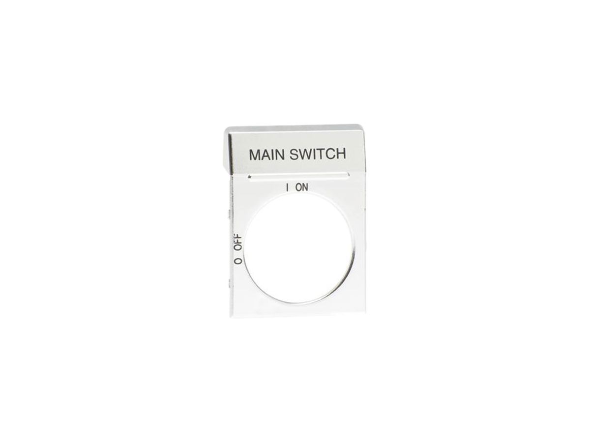 Beschriftungsschild silber für Griff für OH 2 Main Switch