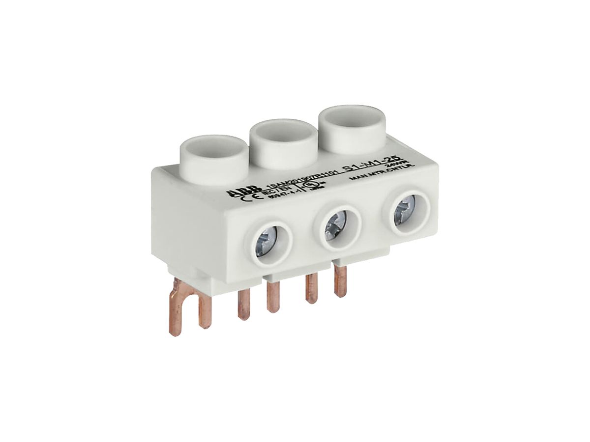 Einspeiseblock ABB S1-M1-25, für MS116/MS132, flach, Schraub