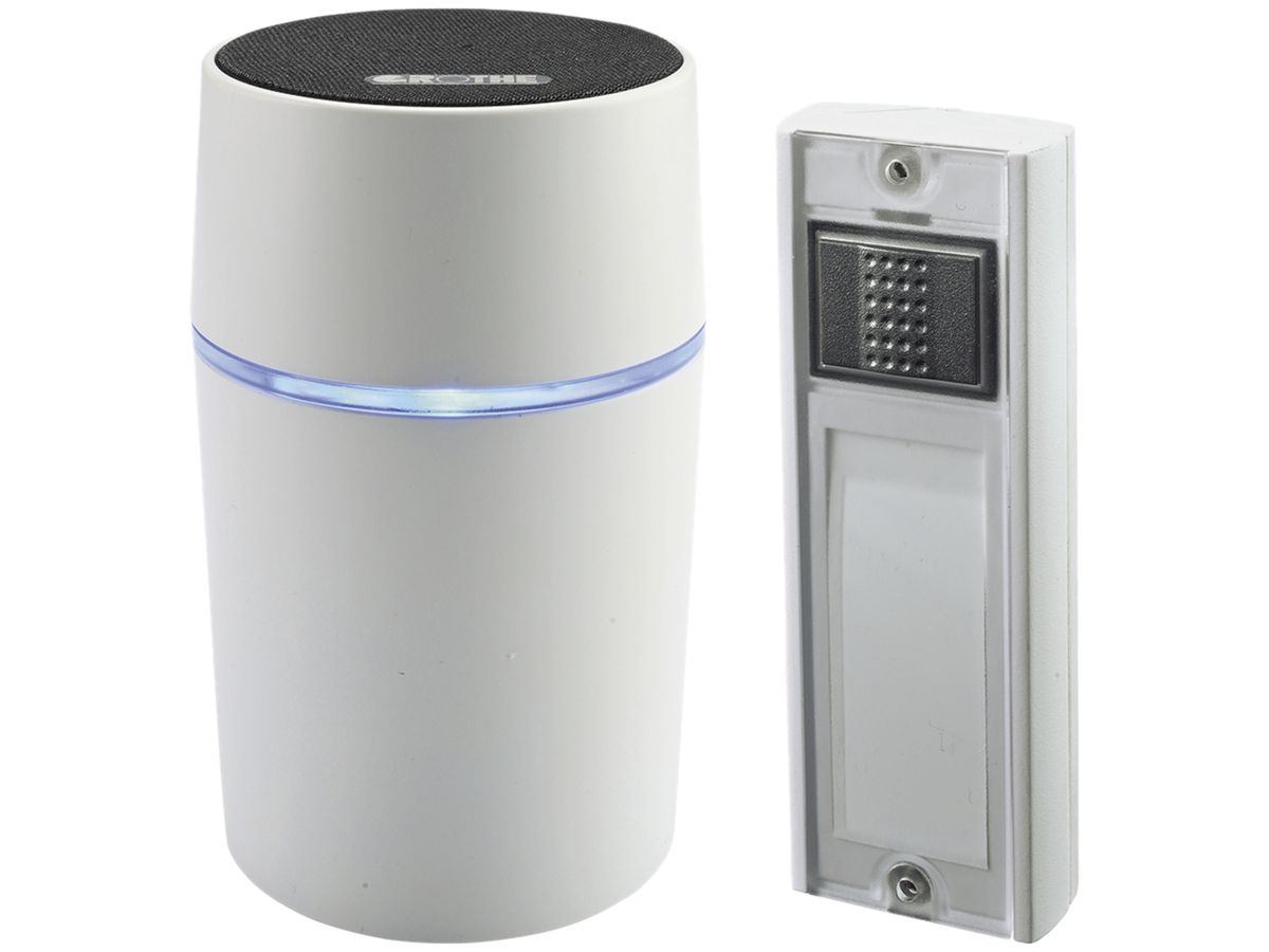 AP-Funkgong-Set Grothe CALIMA 200 4×1.5V Batterien weiss/schwarz