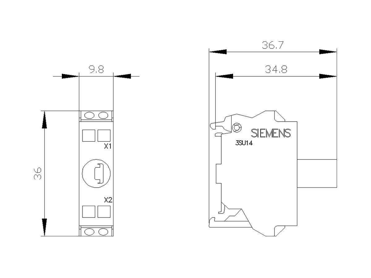 LED-Modul Siemens SIRIUS ACT weiss 24VUC Boden Federzugklemmen