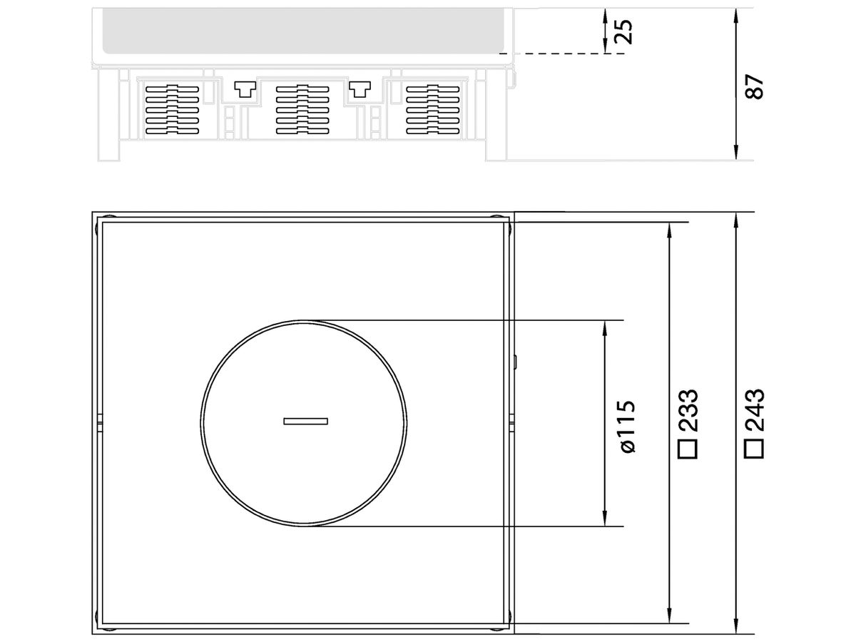 Edelstahlkassette Hager Q12 TM 10 32×244mm rostfreier Stahl