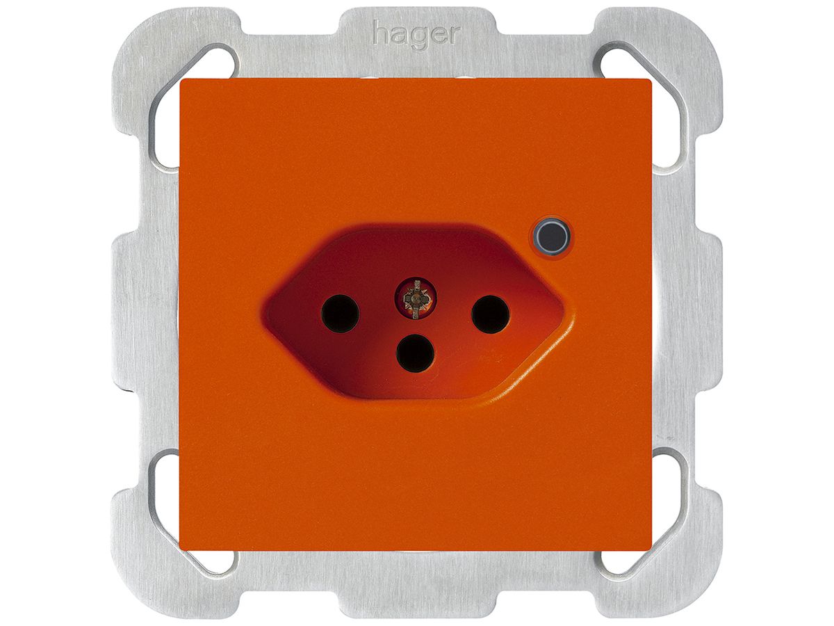 UP-Steckdose Hager kallysto 1×T13 beleuchtet B orange