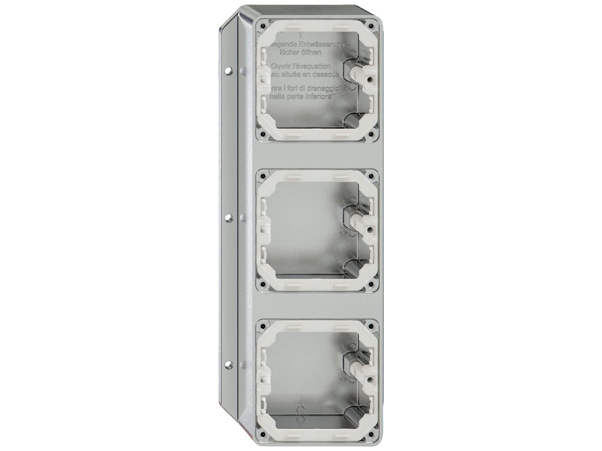 AP-Gehäuse ELEMENT 3-fach 287×111mm aluminium