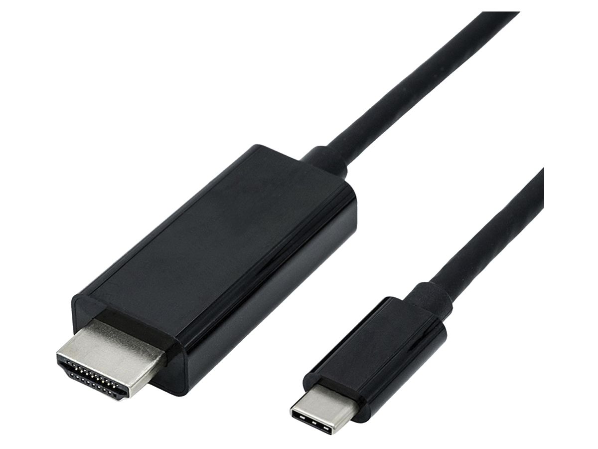 USB-C/HDMI-Kabel ROLINE 4K@60Hz (USB 3.1) schwarz 1m