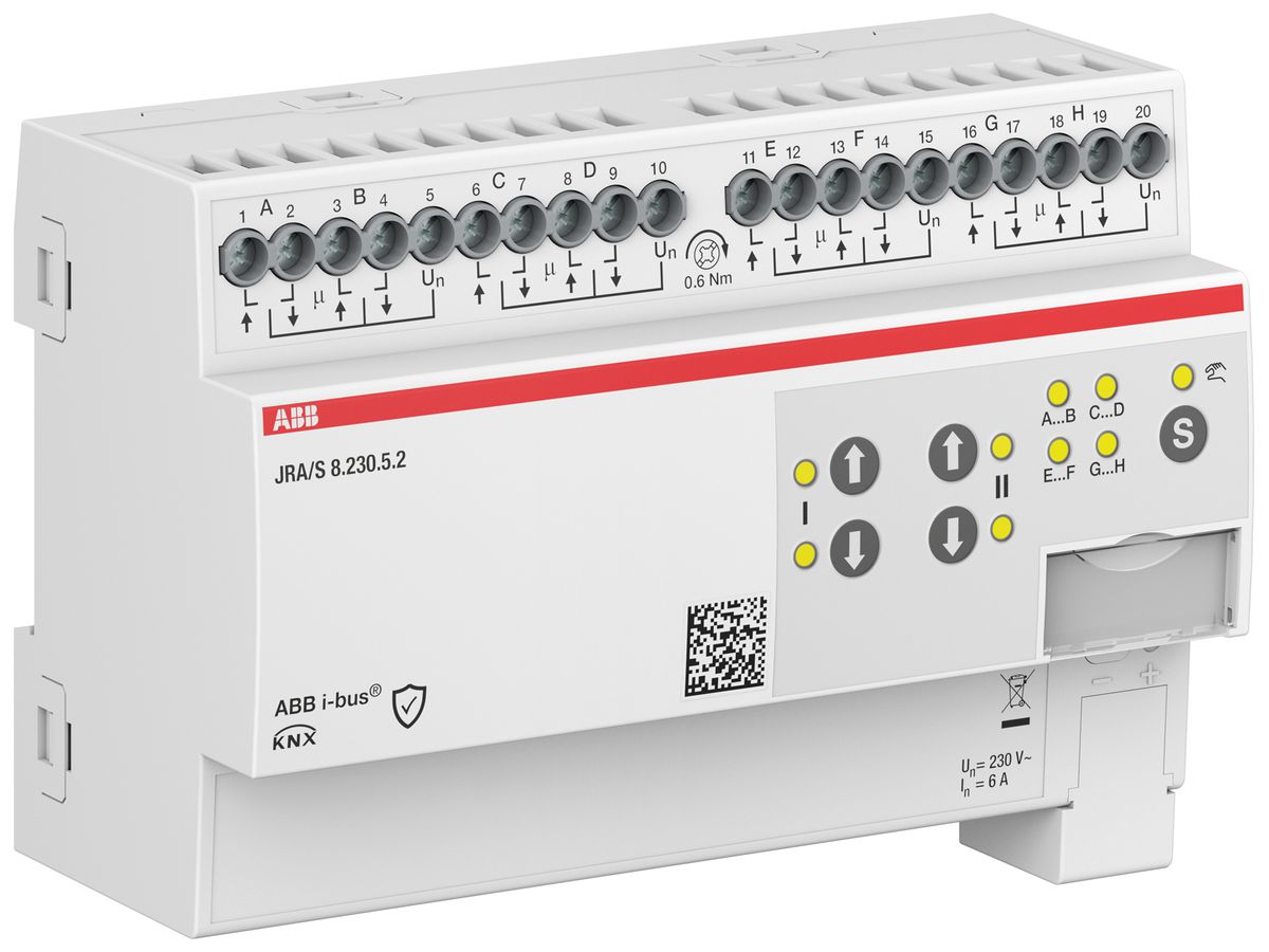 REG-Jalousieaktor KNX ABB JRA/S8.230.5.2 8-fach 6A/230VAC LZ-Messung