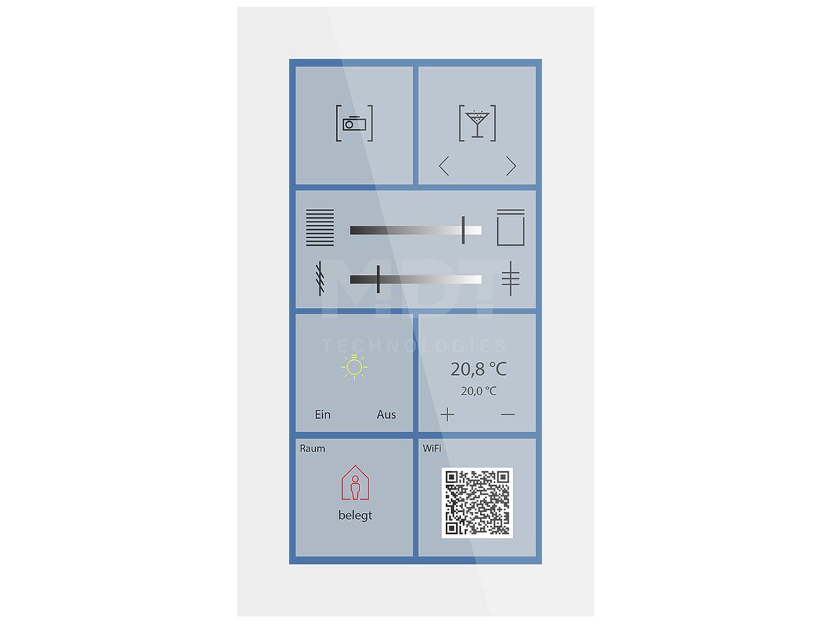 UP-Touchpanel KNX MDT BE-GTSP6TW.01S 6" Lautsprecher Glas weiss