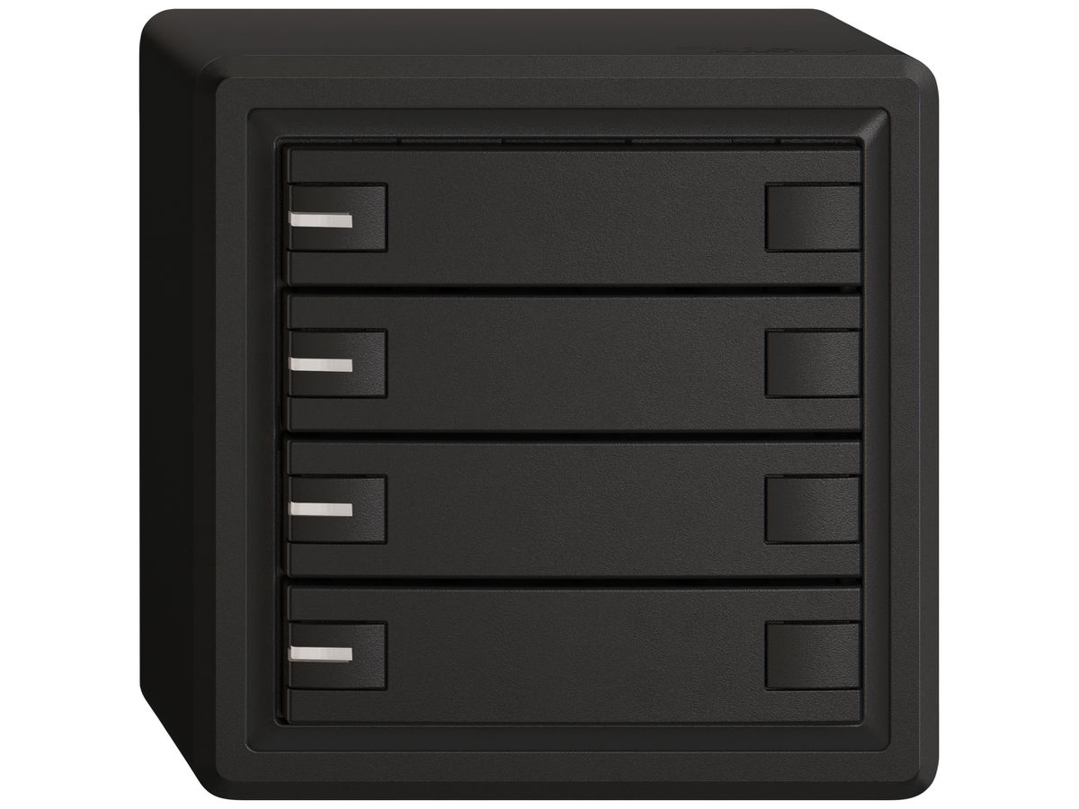 AP-KNX-Taster RGB EDIZIO.liv SNAPFIX® Temperaturfüh.RGB-LED 4×T 2-Tbed.sz