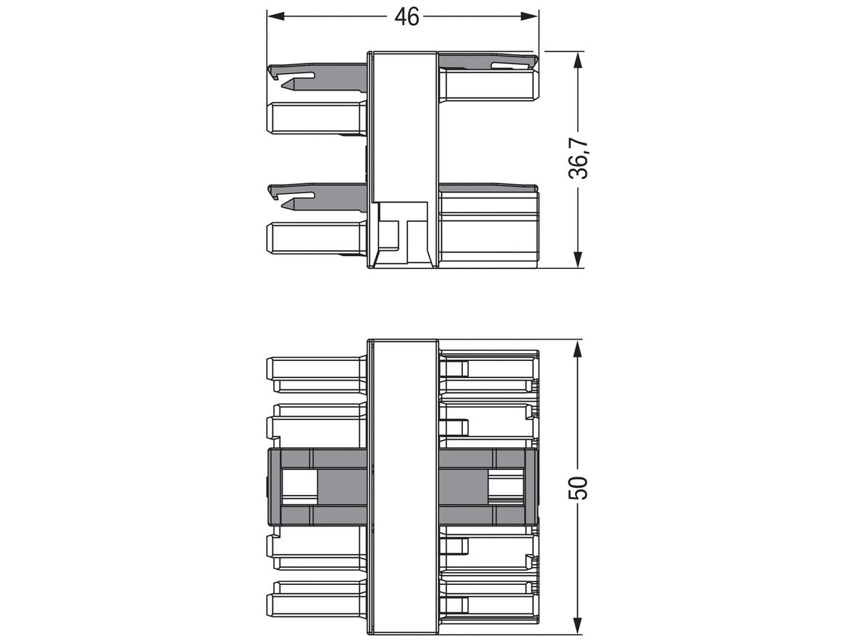 Verteilerblock WINSTA MIDI 770 5L 1 Stecker/3 Buchsen, rot