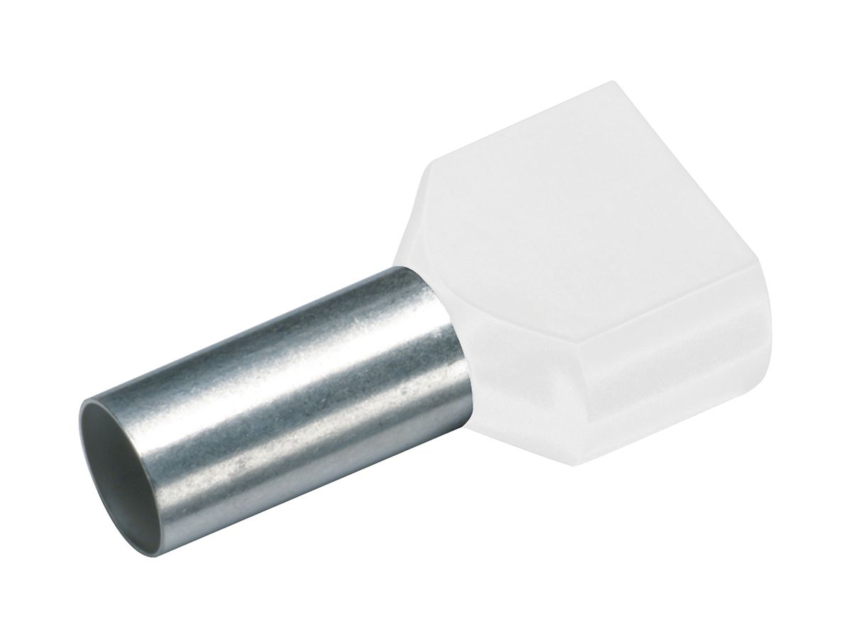 Zwillings-Aderendhülse Cimco 0.75mm² 10×17mm Kupfer PP weiss
