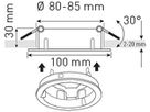 EB-Spot MAX HAURI maxLUCE GU10 Loch-Ø80mm mit Spannfedern chrom