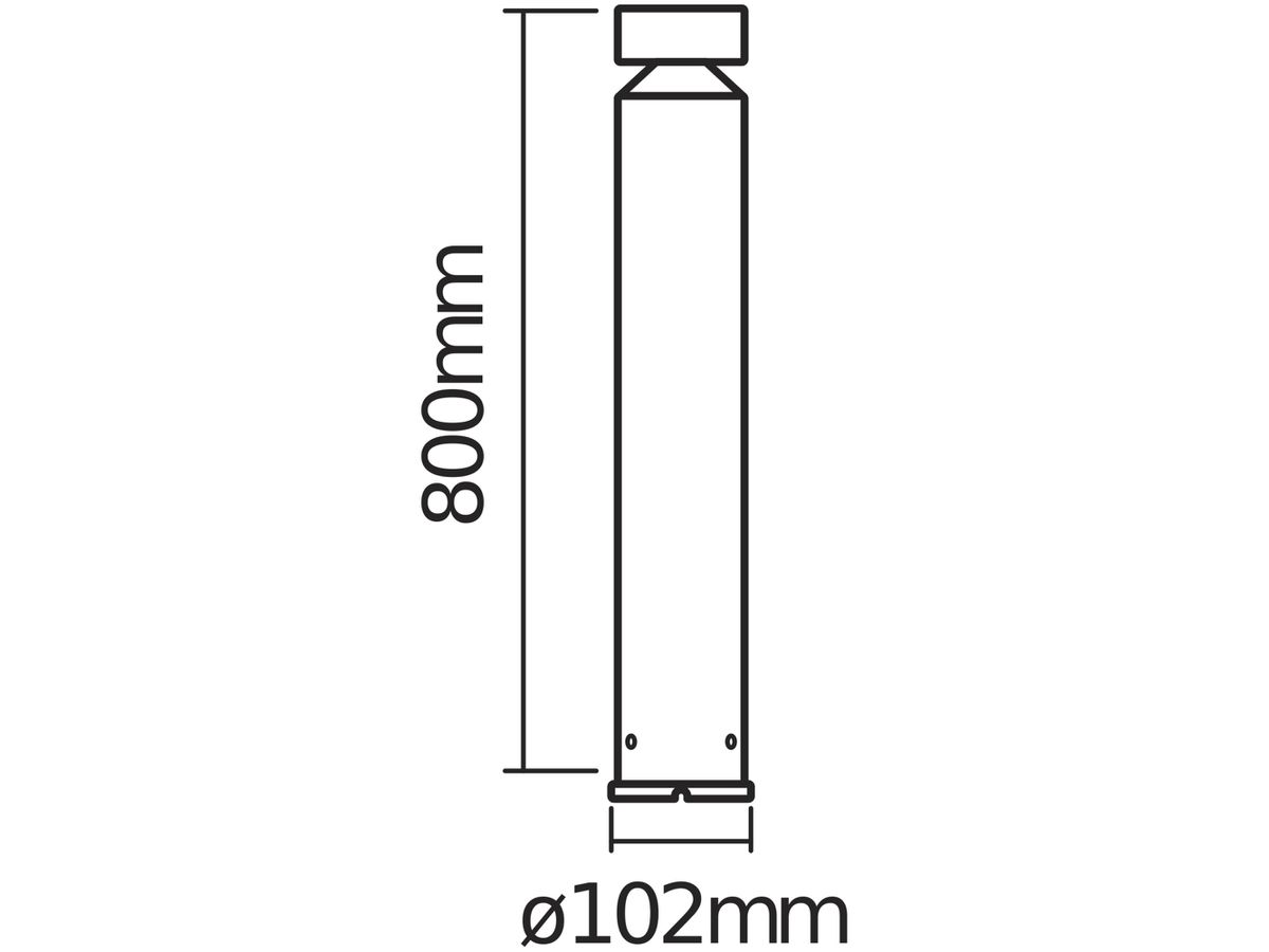 LED-Wegeleuchte LDV ENDURA STYLE CYLINDER 6W 360lm 830 800mm Edelstahl