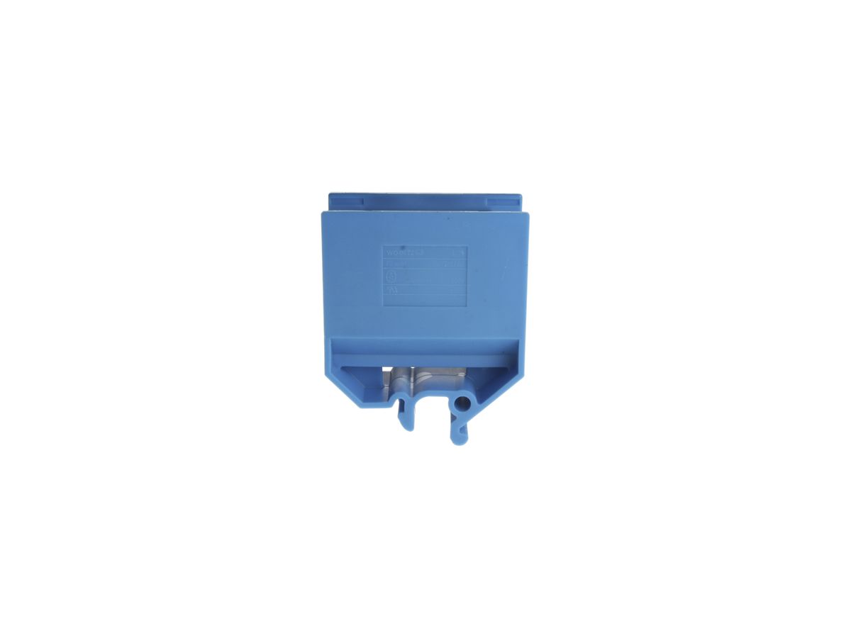 Abzweigklemme Woertz 35…70mm² 150A 800V Schraubanschluss 2×1 G-Schiene blau