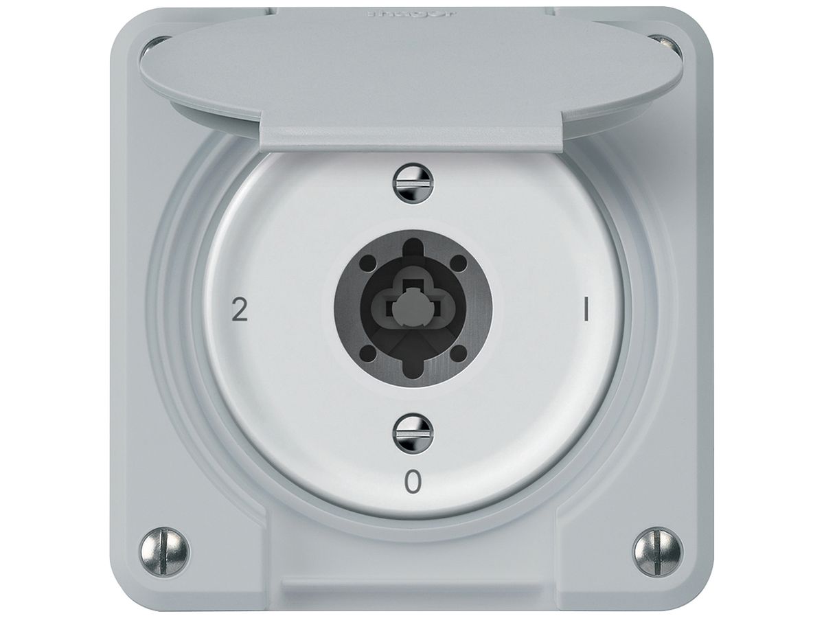 Schlüsselschalter robusto Umschalter 16A 250V 86×86mm grau