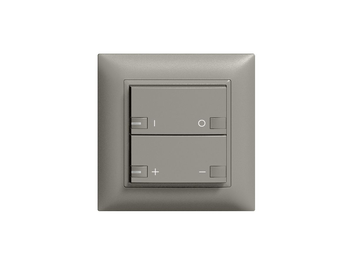 UP-Frontset ON-OFF Dimmer 2T mit LED ZEP EDIZIOdue dunkelgrau