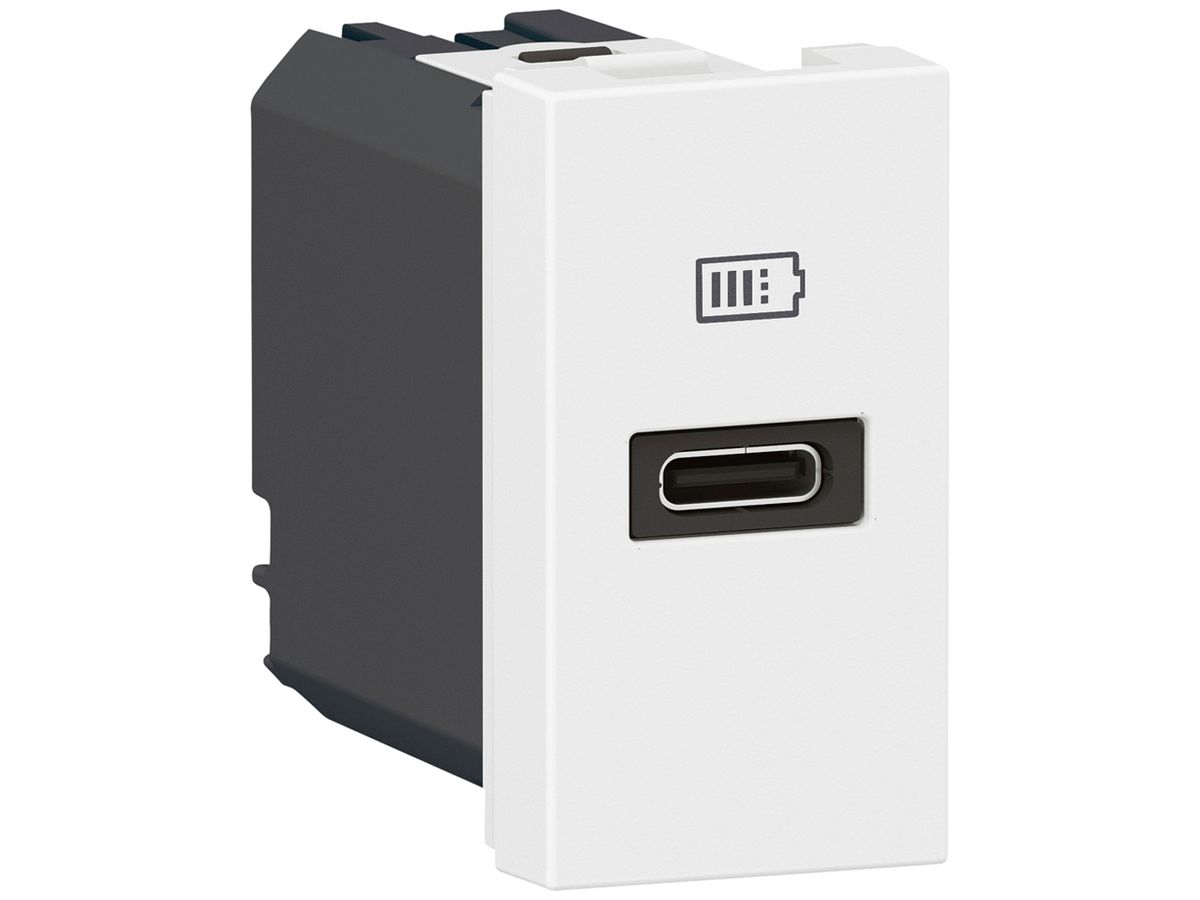 EB-USB-Ladesteckdose Mosaic 1×USB-C 3000mA weiss